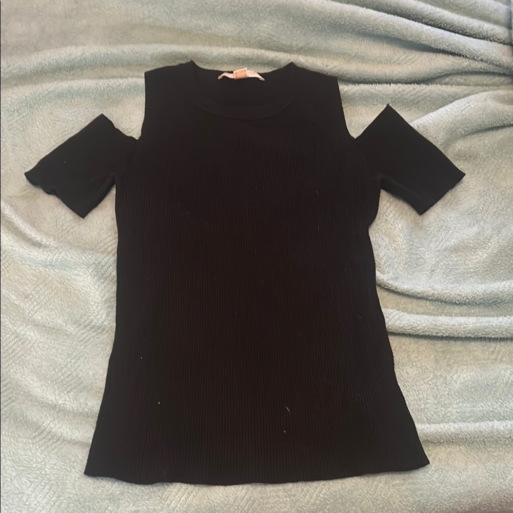 Black Cold Shoulder Top